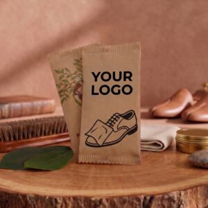 Branded hotel shoe shine wipe